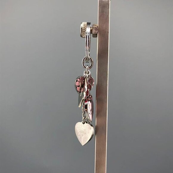 Coach Red and Silver Heart Keychain - Picture 3 of 11